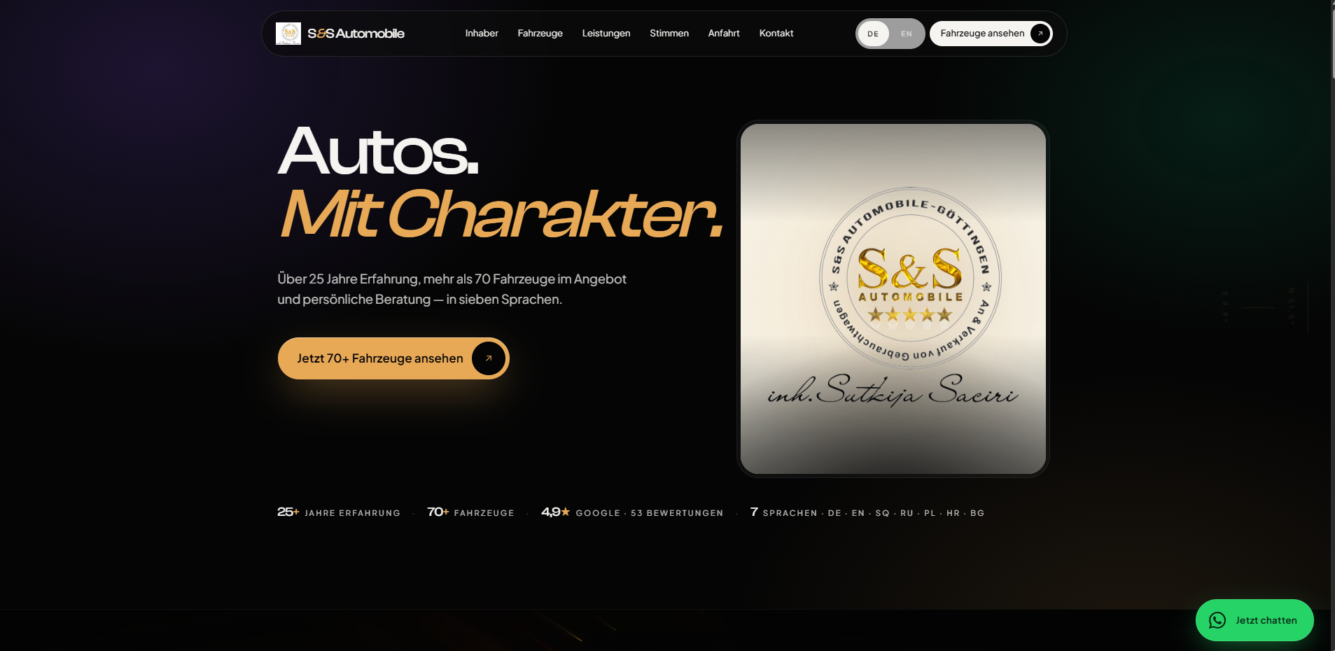 S&S Automobile Göttingen — Autohaus Website